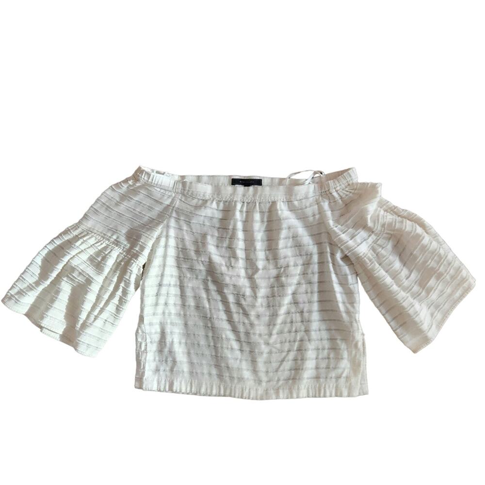 BCBG MAXAZRIA Eavan off the shoulder 3/4 bell-sleeve top size medium